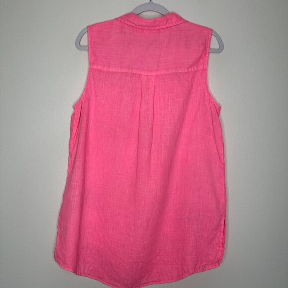 C&C California Linen Button up Shirt Small Hot Pink - Picture 2 of 7